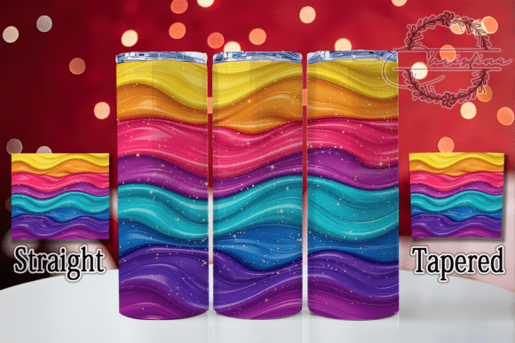 3D Abstract Rainbow Tumbler Design for Vibrant Projects