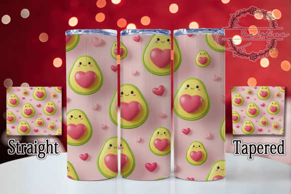 3D Avocado Heart Tumbler: A Vibrant Design Asset