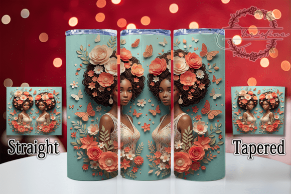 3D Black Women Tumbler: A Bold Digital Design for Creators
