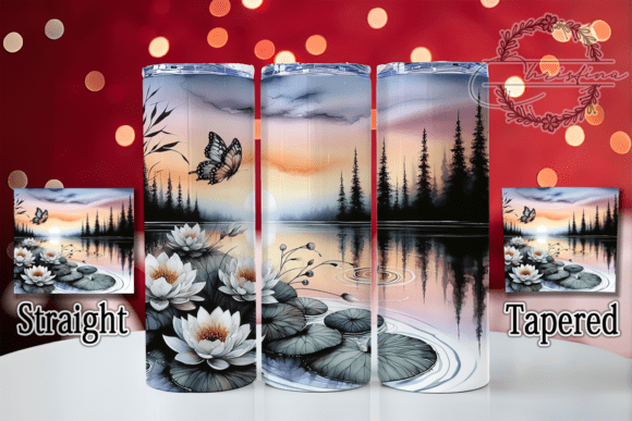 3D Butterfly Seamless Tumbler Design for Creative Projects