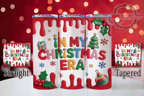 3D Christmas Era Retro Tumbler Design