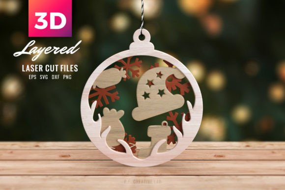3D Christmas Tree SVG Layered Ornament