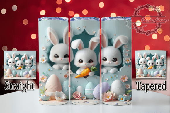 3D Festive Easter Bunny Tumbler Design