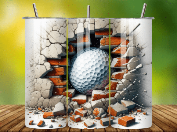 3D Golf Ball Tumbler Wrap for 20oz Tumblers