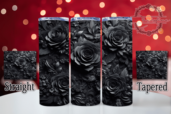 3D Gothic Black Rose Tumbler: A Dramatic Design for Creative Projects