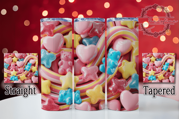 3D Gummy Candy Tumbler: Fun, Vibrant Design for 20oz Skinny Tumblers
