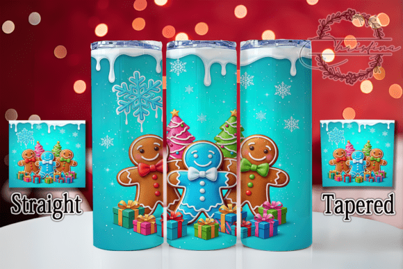 3D Inflated Gingerbread Christmas: Festive Design for Tumblers