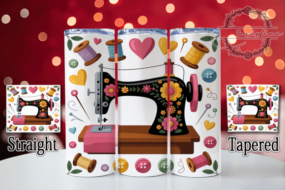 3D Puffy Sewing Machine Tumbler Design
