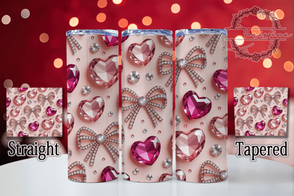 3D Rhinestone Cherry Bow Tumbler: A Sparkling Design Download