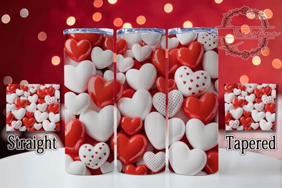 3D Romantic Valentine Tumbler Design for Creative Projects