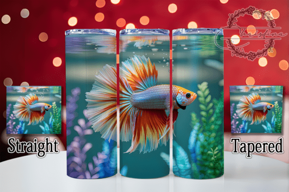 3D Vibrant Rainbow Betta Tumbler Design for Creative Projects