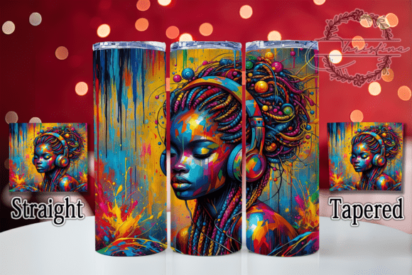 Vibrant 3D Rasta Braided Girl Tumbler Design